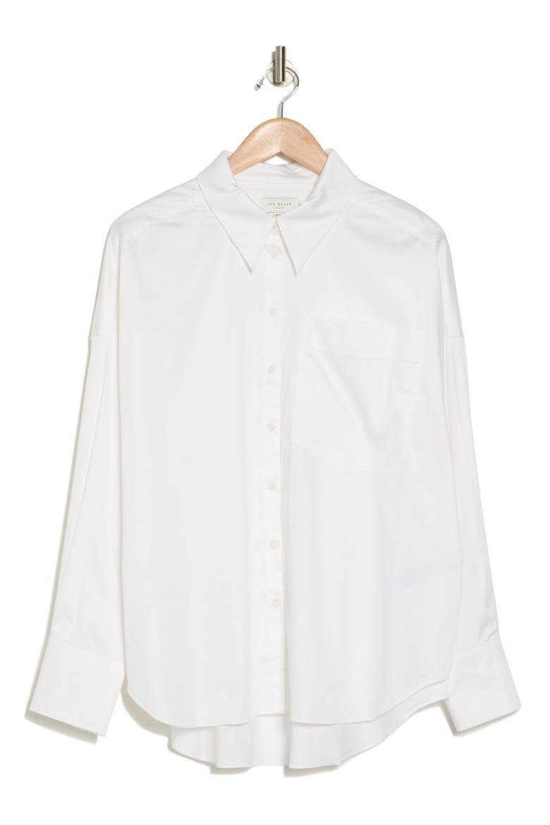 Dyloh Oversized Button-Up Shirt, Alternate, color, WHITE