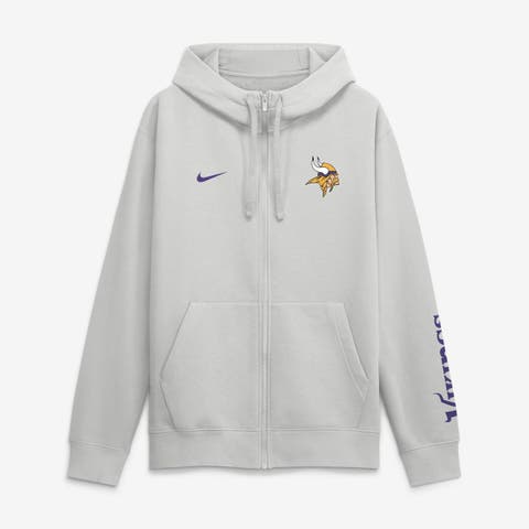 Men's Nike Gray Minnesota Vikings Cool Down Club Full-Zip Hoodie