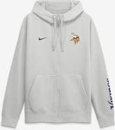Nike Men's Nike Gray Minnesota Vikings Cool Down Club Full-Zip Hoodie