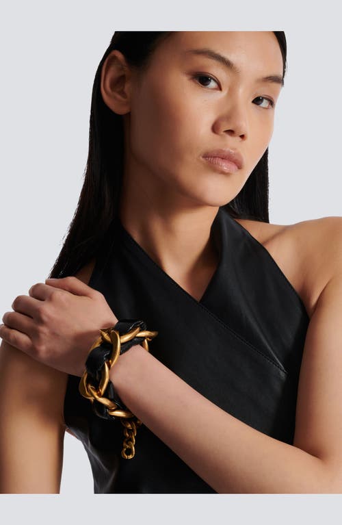 Balmain Soft Chain Leather Bracelet