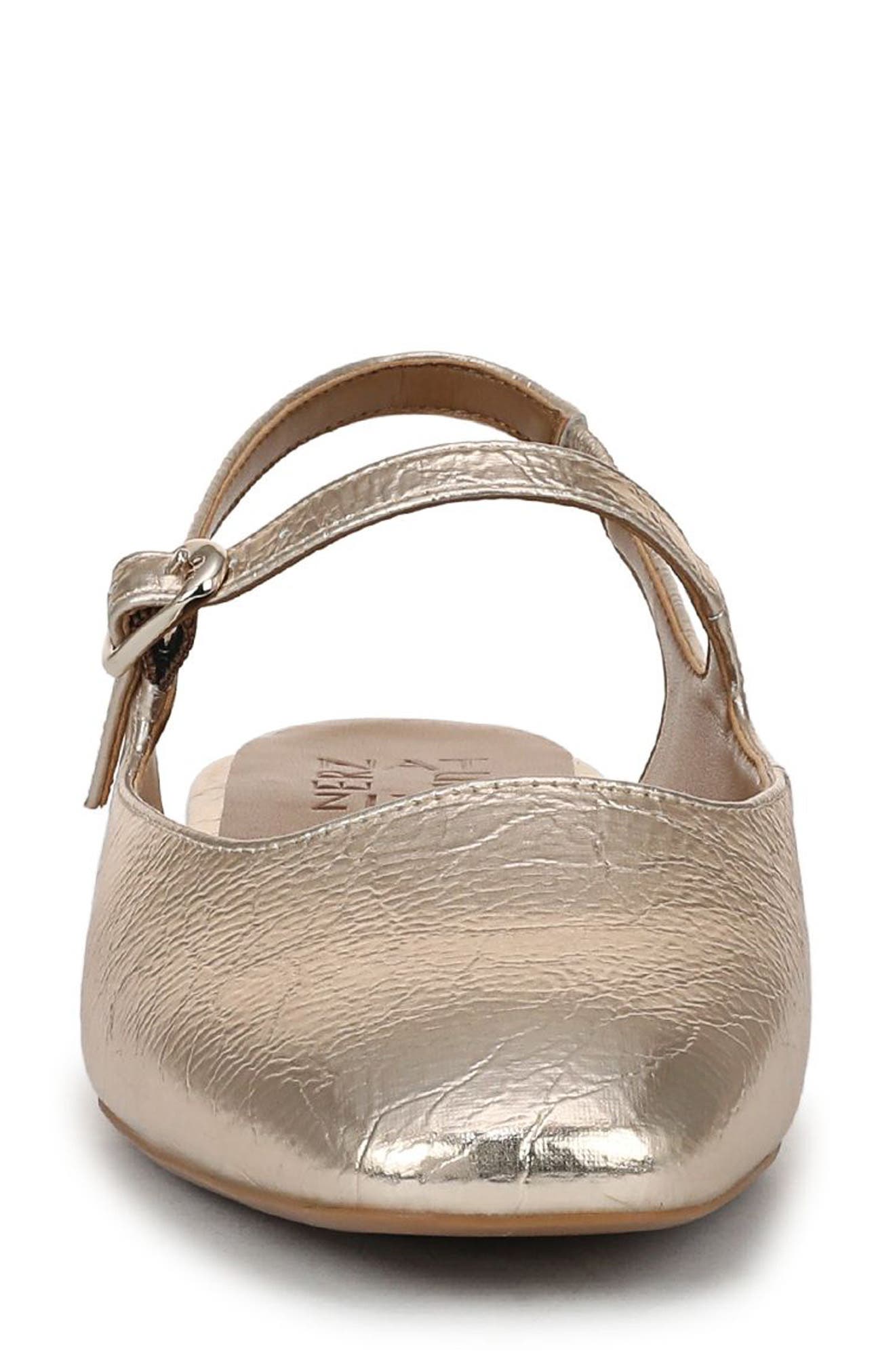 Anikka Flat, Alternate, color, CHAMPAGNE FAUX LEATHER
