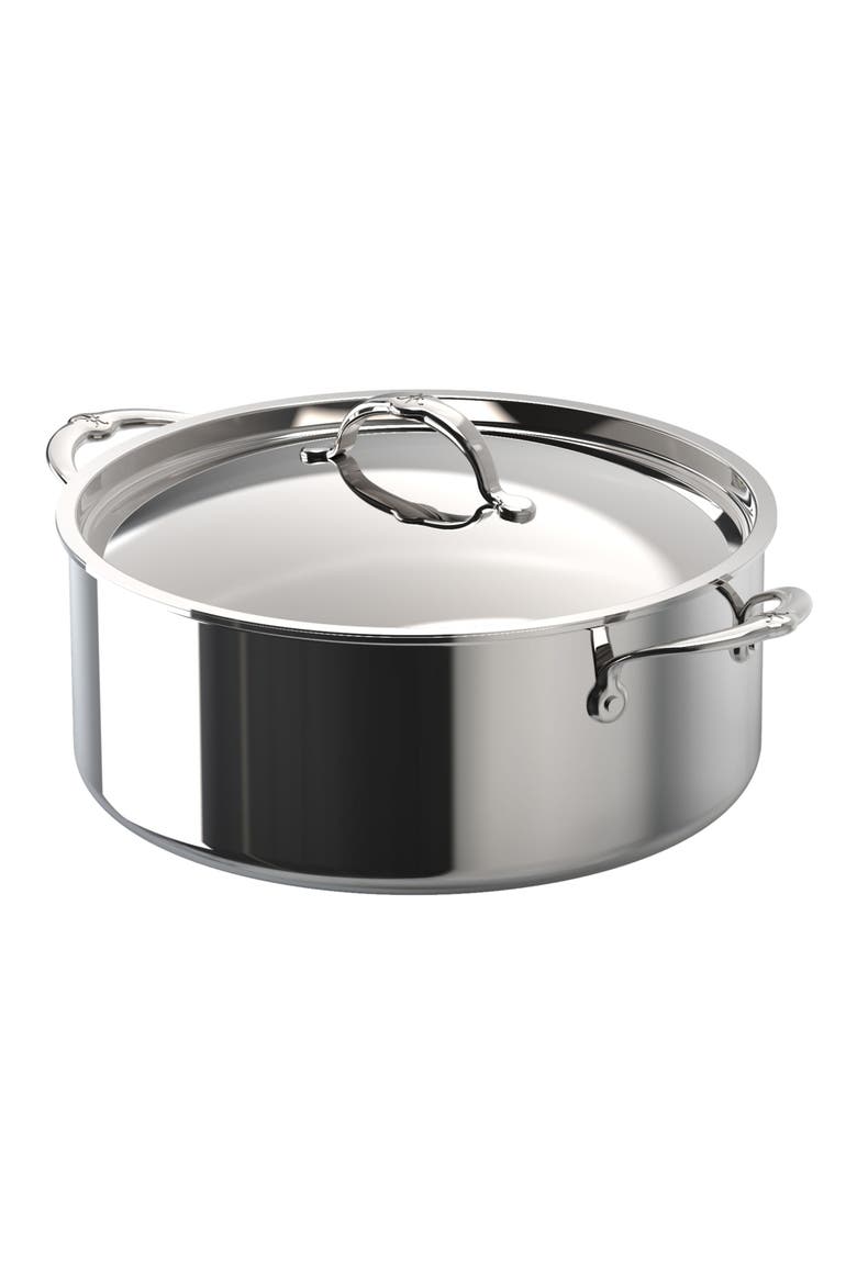 ProBond® Luxe Professional Clad Stainless Steel 9-Quart Rondeau Pan with Lid, Main, color, NO COLOR
