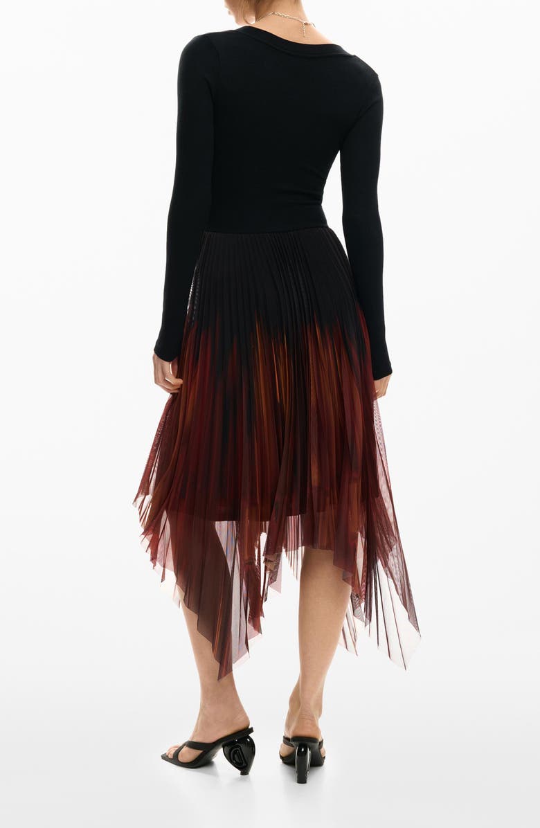 Desigual Long Sleeve Tulle Dress, Alternate, color, 