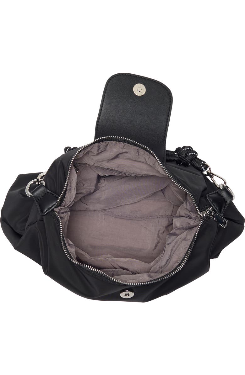 URBAN EXPRESSIONS HANDBAGS Nylon Flap Crossbody Bag, Alternate, color, Black