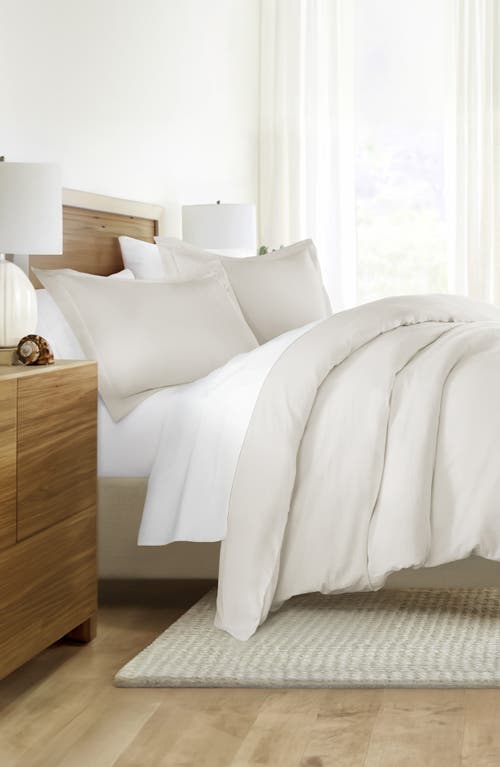 Homespun Vintage Washed Cotton Duvet Cover & Sham Set In White
