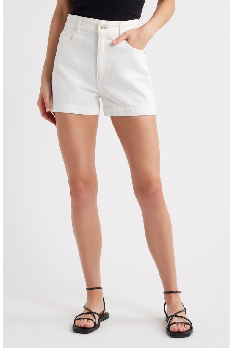 The Charm High Waist Denim Shorts, Main, color, AU NATURAL CLEAN