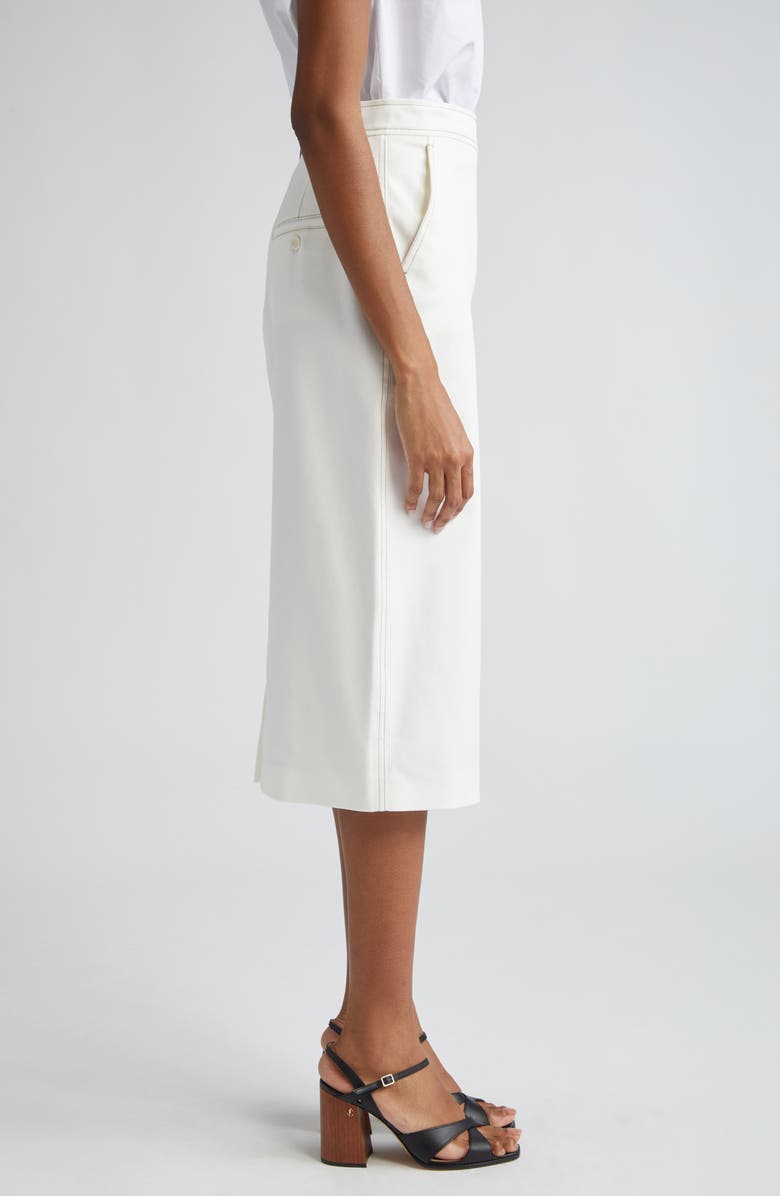 Max Mara Zulia Denim Pencil Skirt, Alternate, color, White