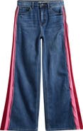 Tractr Kids' Track Stripe Wide Leg Jeans
