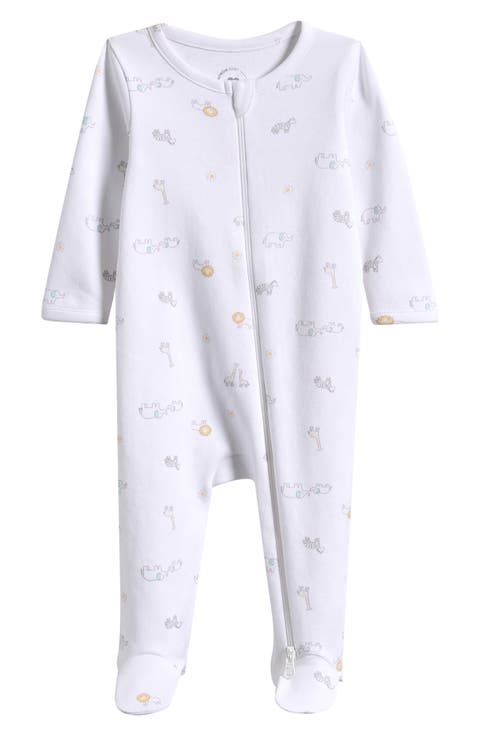 Print Cotton Footie Romper (Baby)