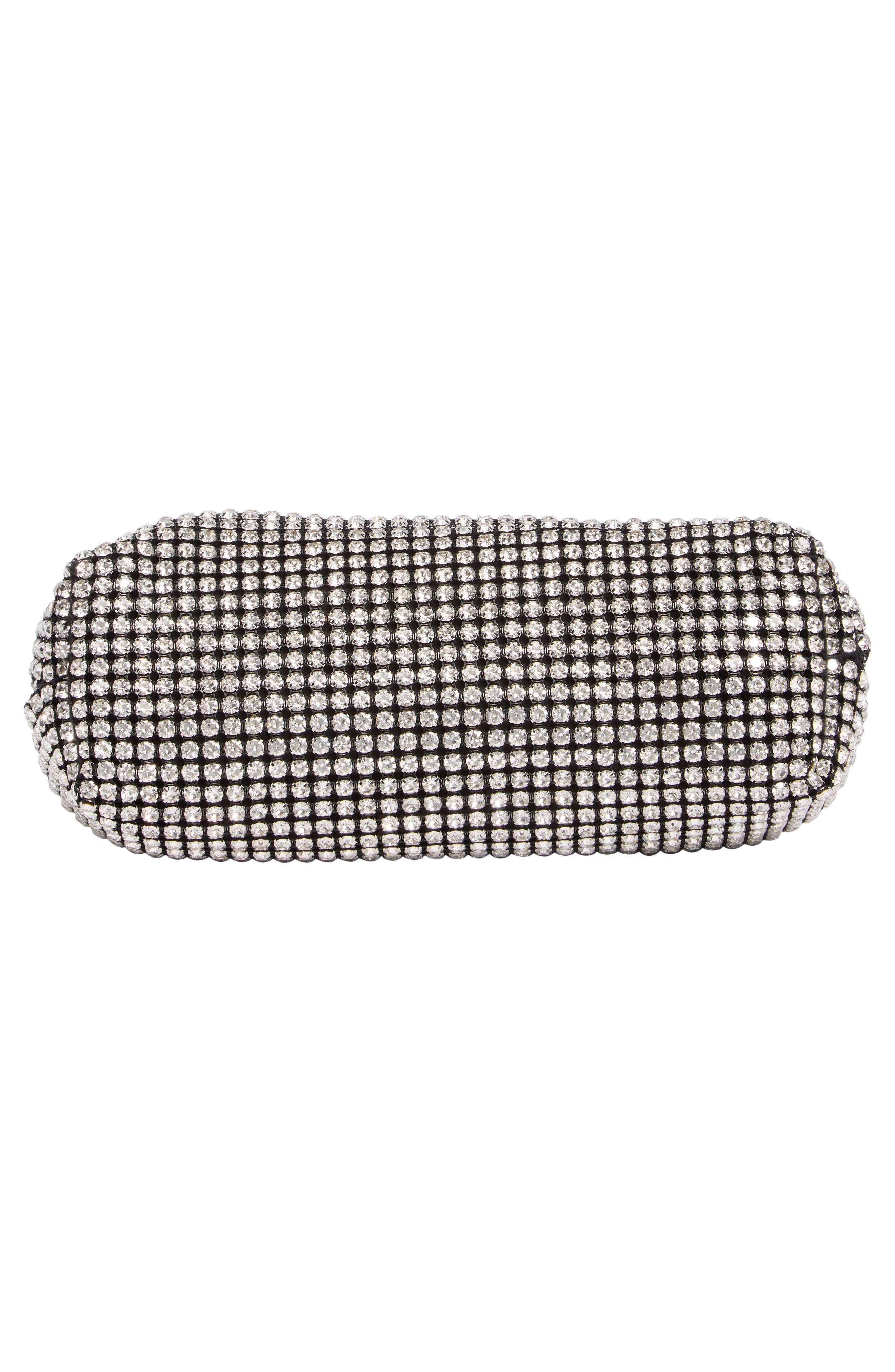 Crystal Frame Clutch, Alternate, color, SILVER
