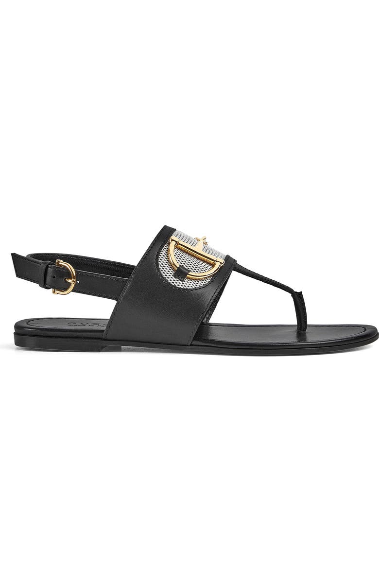 Gucci Alfa Horsebit Sandal, Alternate, color, Black/Natural Black