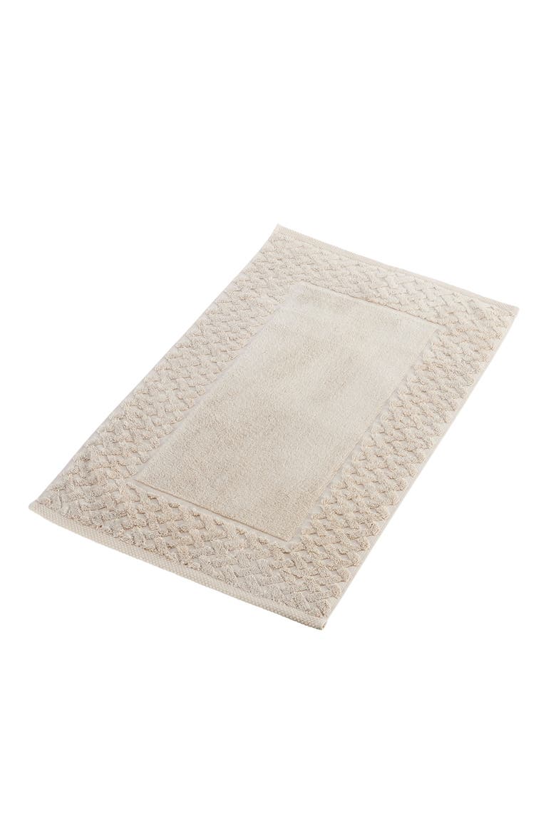 Trellis Textured Cotton Rayon Fibre Blend Bath Mat, Main, color, Oak