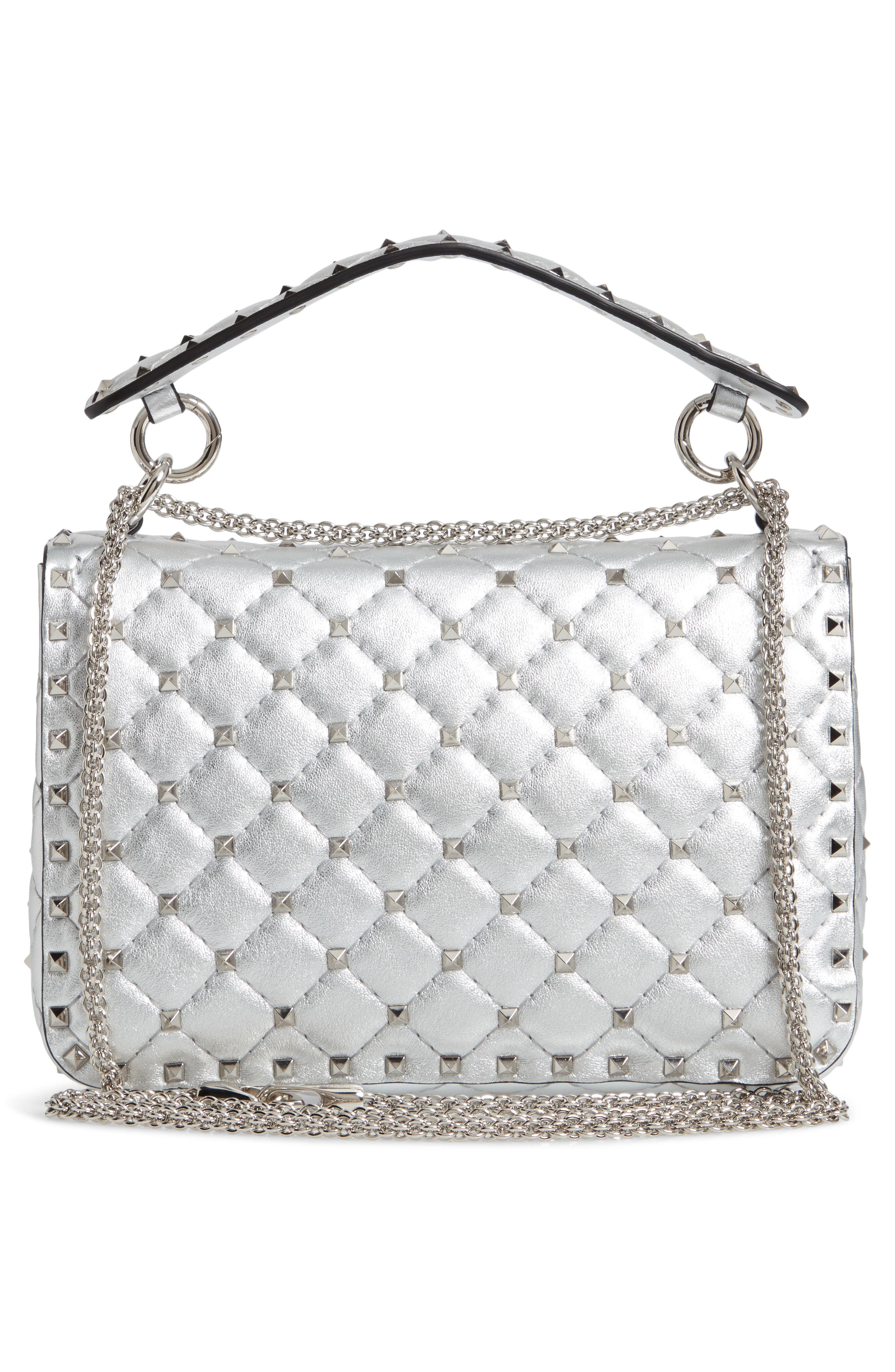 Valentino Garavani Medium Rockstud Leather Shoulder Bag, Alternate, color, 