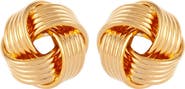 Susan Caplan 1980s Vintage Knot Ribbed Post Earrings