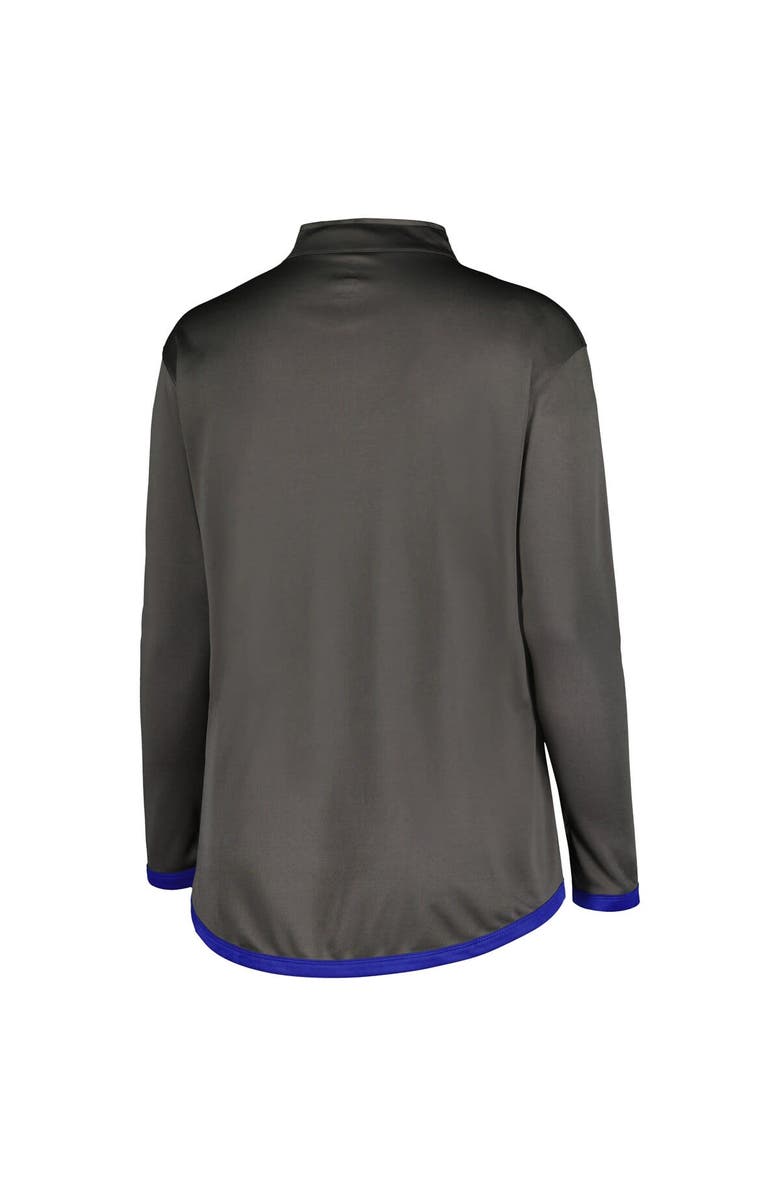 PROFILE Women's Profile Charcoal Chicago Cubs Plus Size Quarter-Zip Jacket, Alternate, color, Charcoal