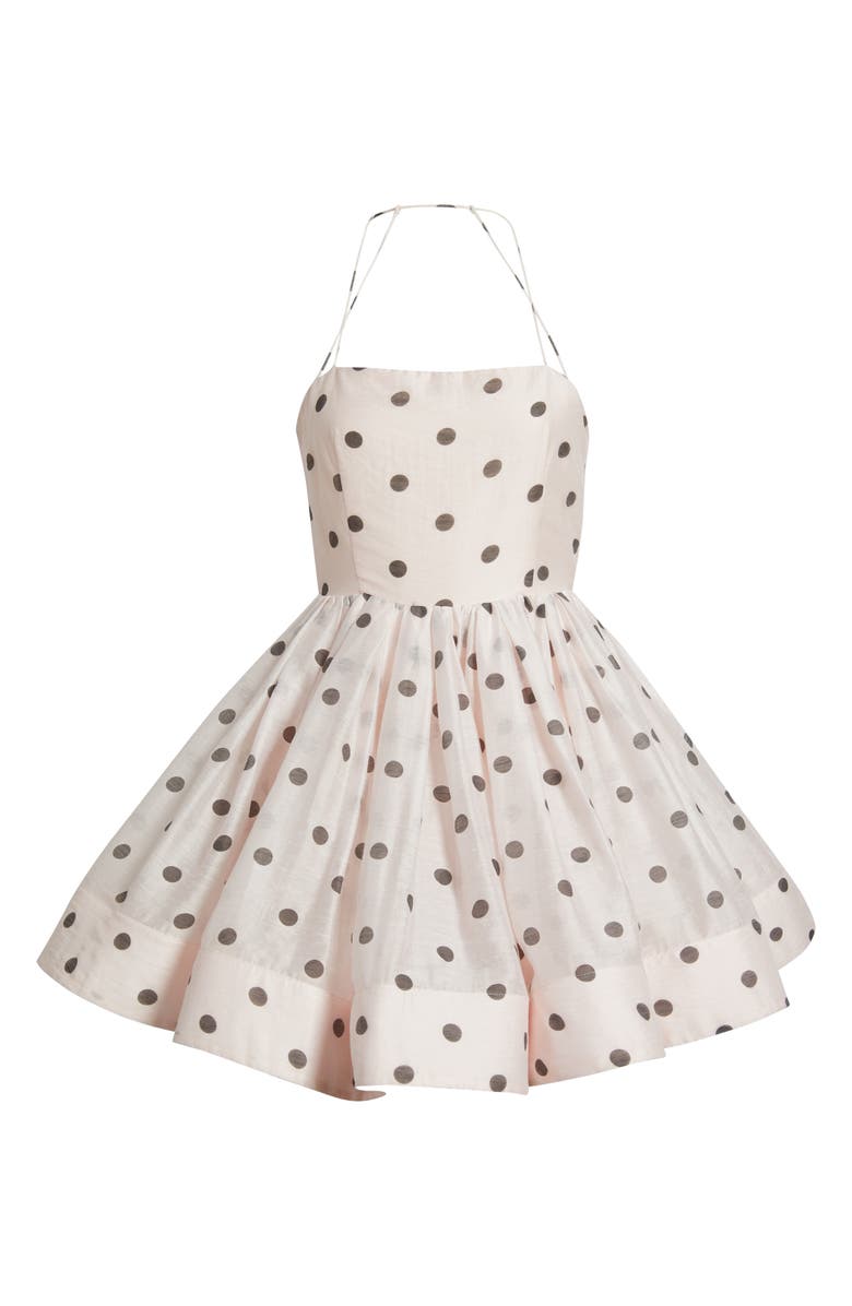 Sonya Moda Nancy Cutout Flared Minidress, Alternate, color, Blush Polka Dots
