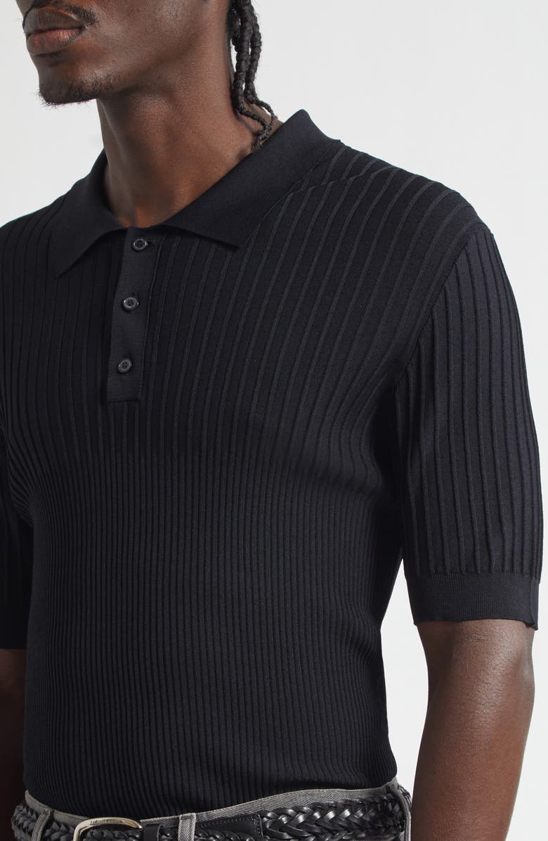 Golden Goose Journey Rib Polo, Alternate, color, Black