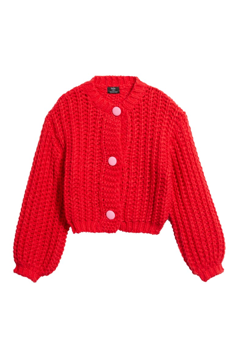 You Wish Chunky Cardigan, Alternate, color, RED