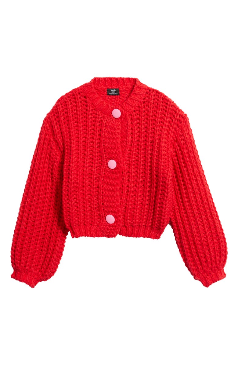 Dressed in Lala You Wish Chunky Cardigan, Alternate, color, Red