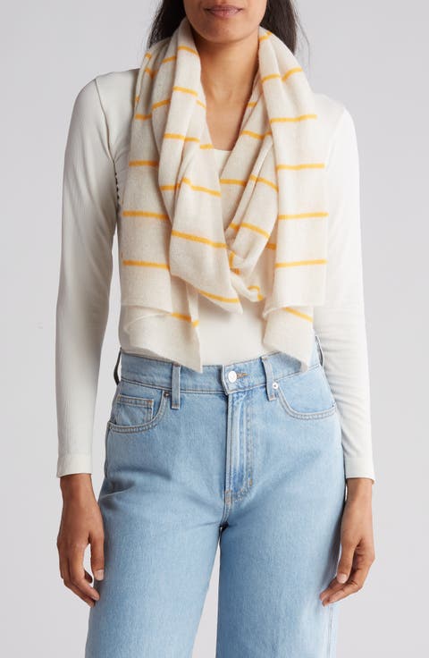 Striped Wool Blend Scarf