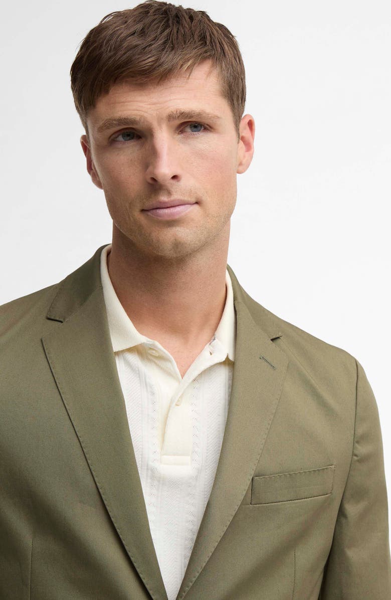 Barbour Bellamy Tailored Fit Stretch Cotton Blazer, Alternate, color, Olive