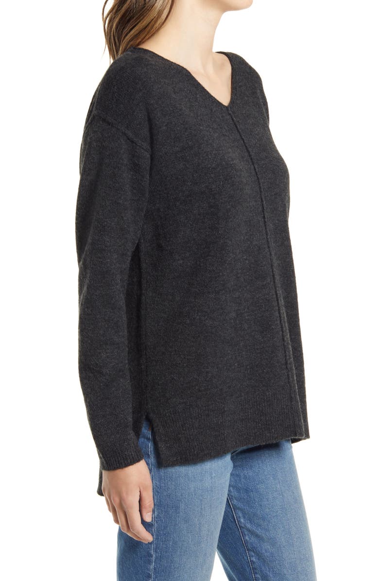 Caslon<sup>®</sup> Women's High/Low V-Neck Sweater, Alternate, color,