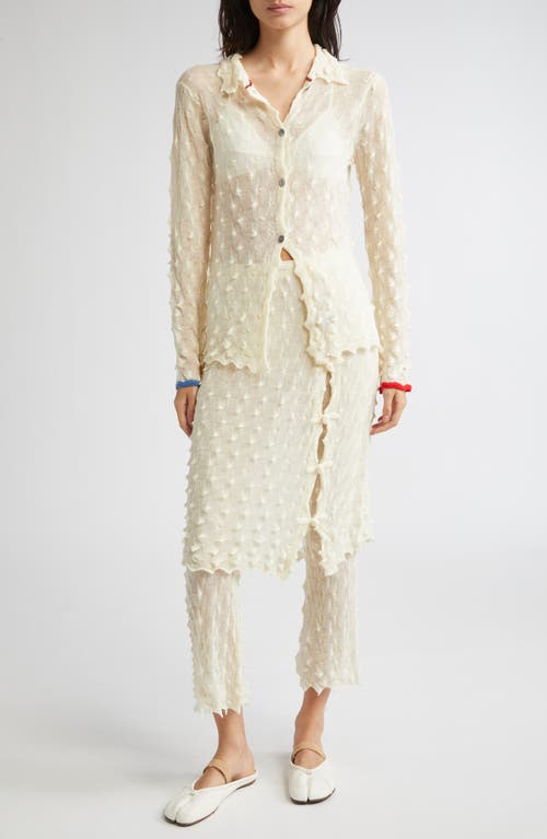 Yanyan Borlor Checkerboard Knit Wool Skirt Pants In Neutral
