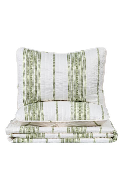 Farmhouse Stripe Quilt & Sham Set