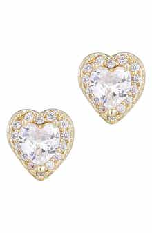 Adornia Halo Heart Stud Earrings