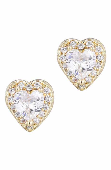 Adornia Halo Heart Stud Earrings