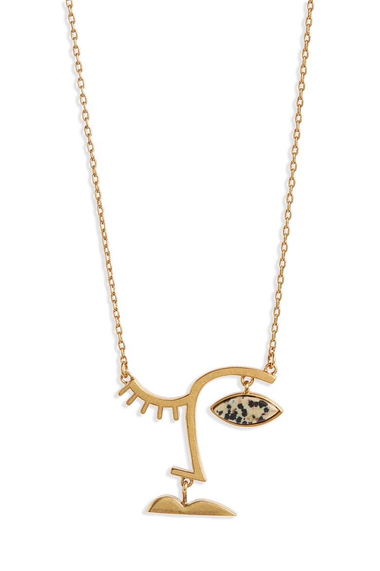 Face Value Pendant Necklace, Main, color, GOLD OX