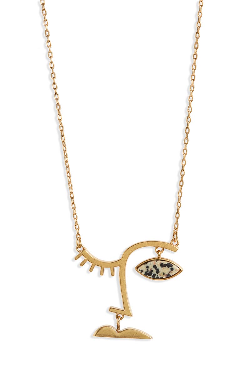 Madewell Face Value Pendant Necklace, Main, color, 