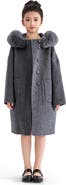 Tulleen Wool Coat with Faux Fur Hood