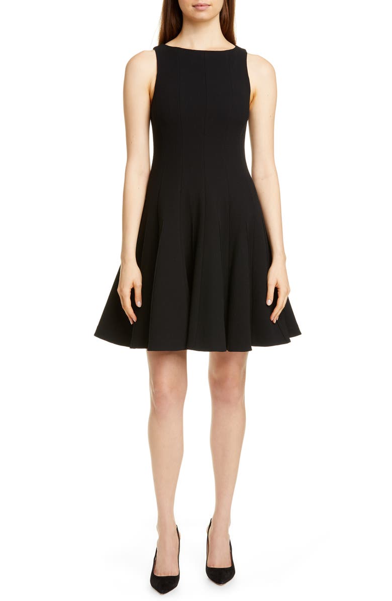 Emporio Armani Wool Crepe Fit & Flare Dress, Main, color, 