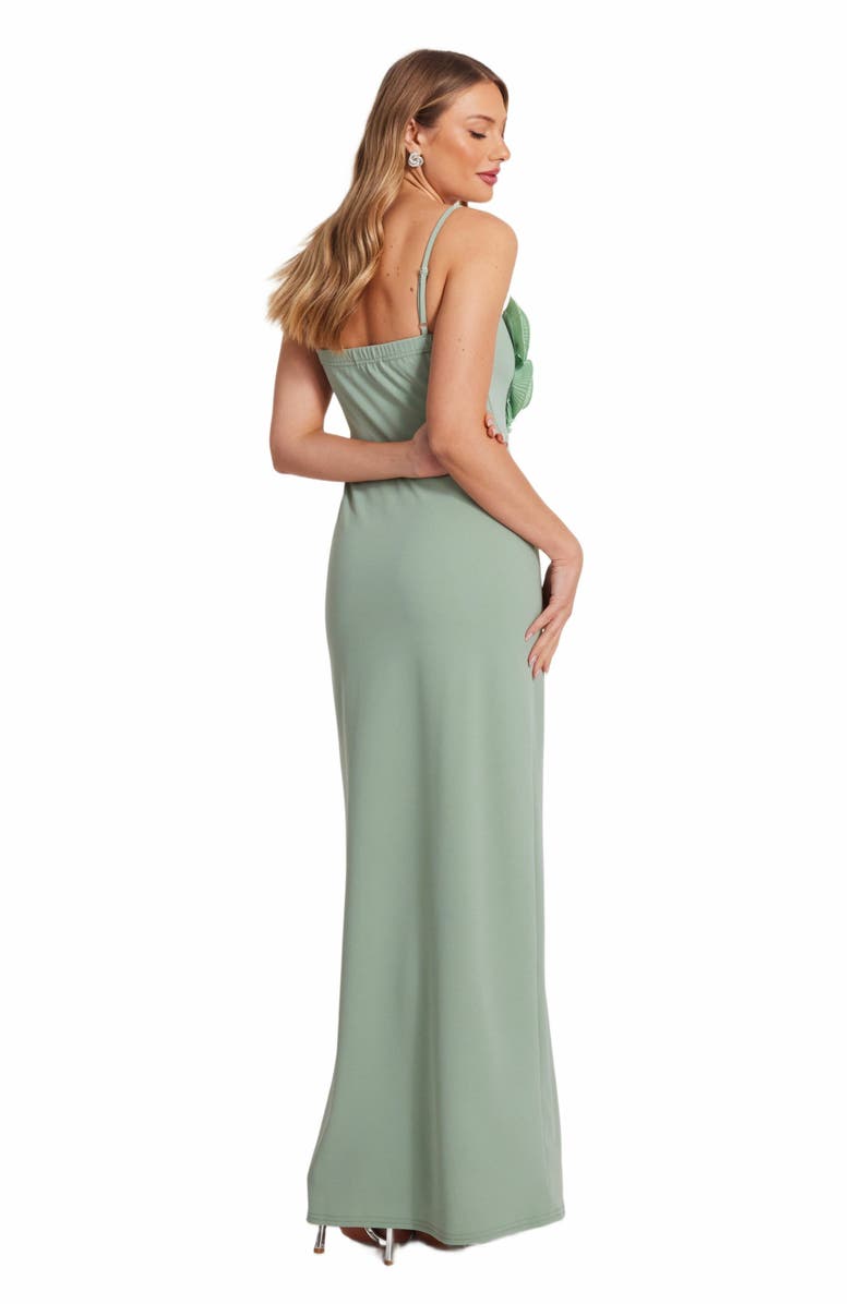 QUIZ Scuba Crepe Maxi Dress with 3D Applique Detail, Alternate, color, 