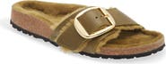 Birkenstock Madrid Big Buckle Genuine Shearling Lined Sandal