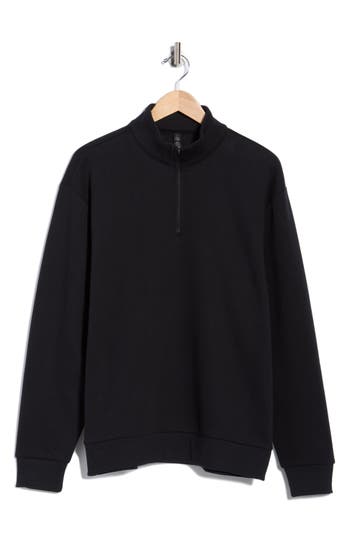 Z By Zella Freeform Fleece Quarter Zip Pullover In Black