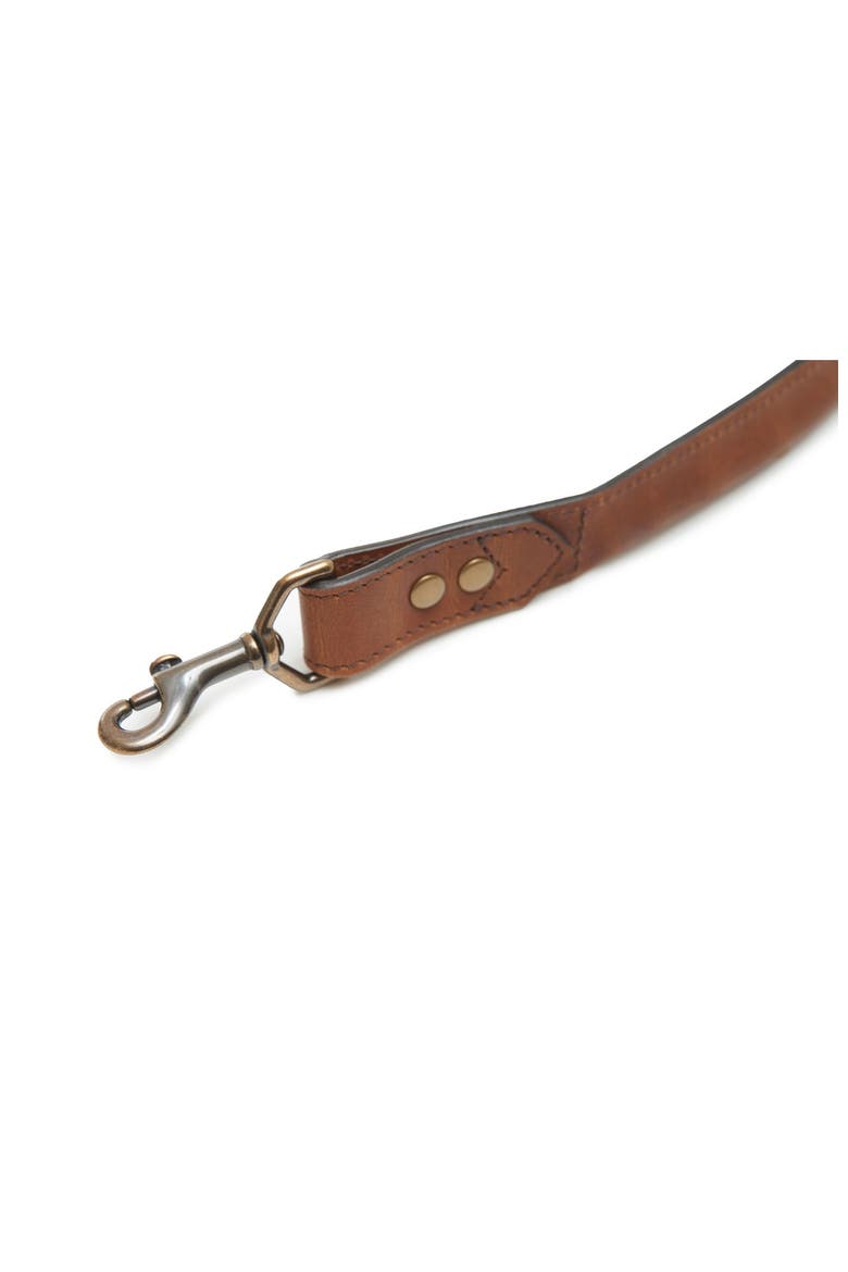 Hadley Leather Dog Leash, Alternate, color, Espresso