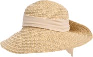 Nine West Flip Up Floppy Straw Sun Hat