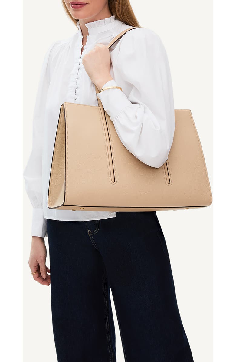Radley Portland Place Large Open Top Leather Tote, Alternate, color, Stone