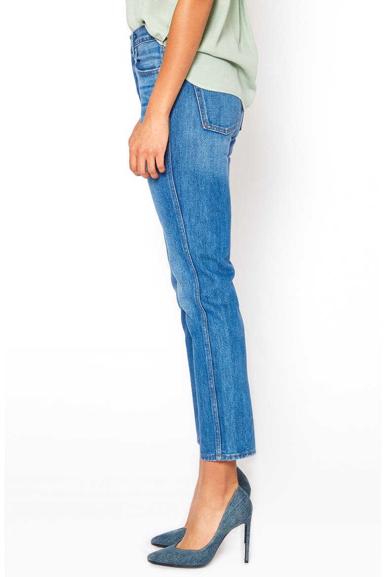 Eve Distressed High Waist Slim Crop Straight Leg Jeans, Alternate, color, AGRA