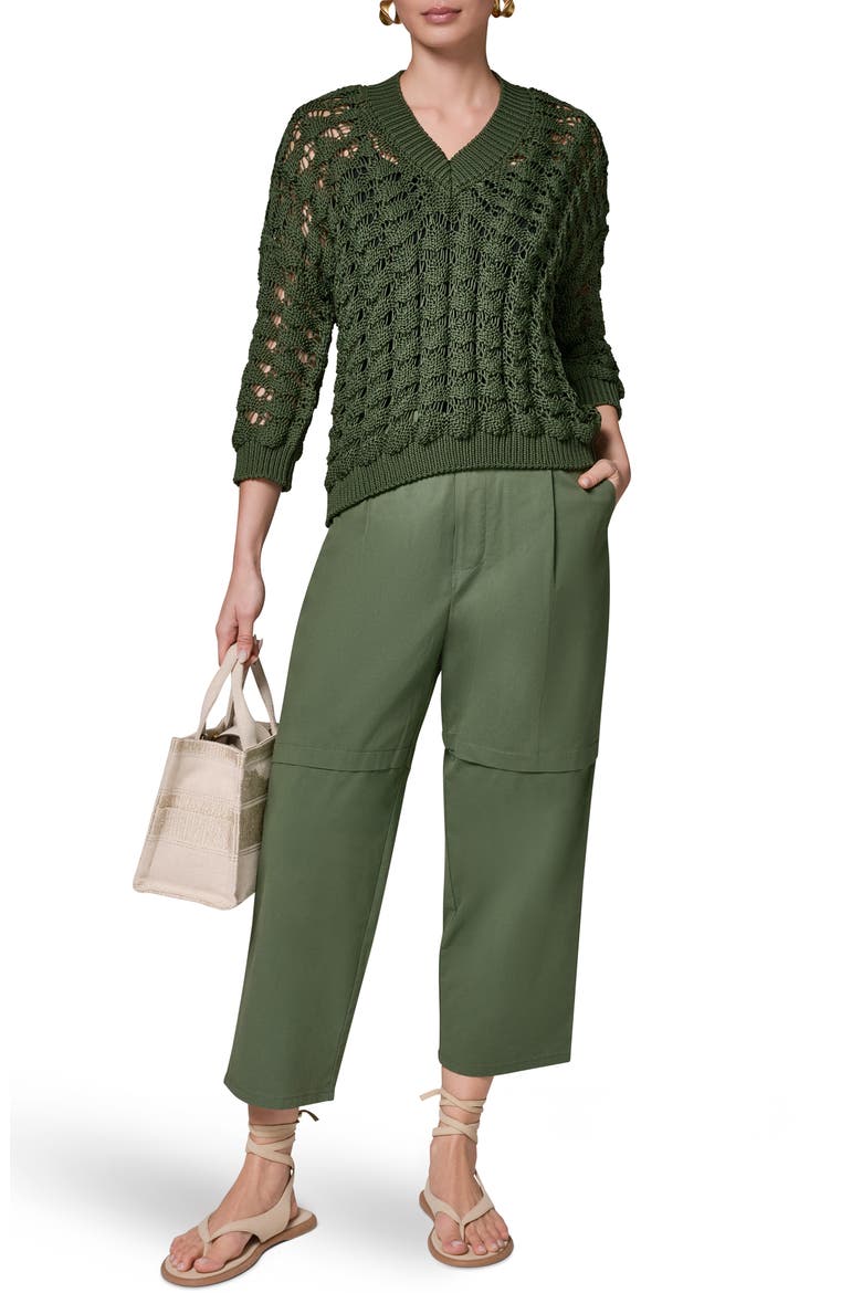Relaxed Fit V-Neck Sweater, Alternate, color, VERDE