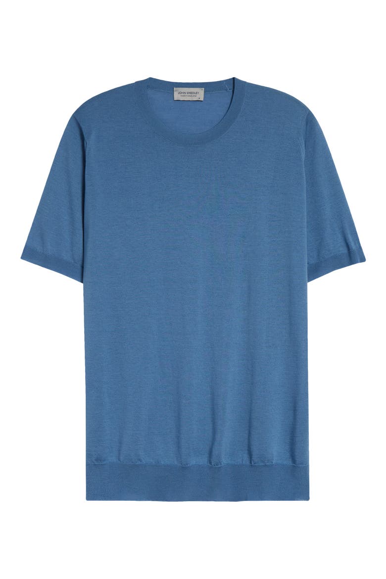 Hilcote Merino Wool & Sea Island Cotton Gauze T-Shirt, Alternate, color, AZUL