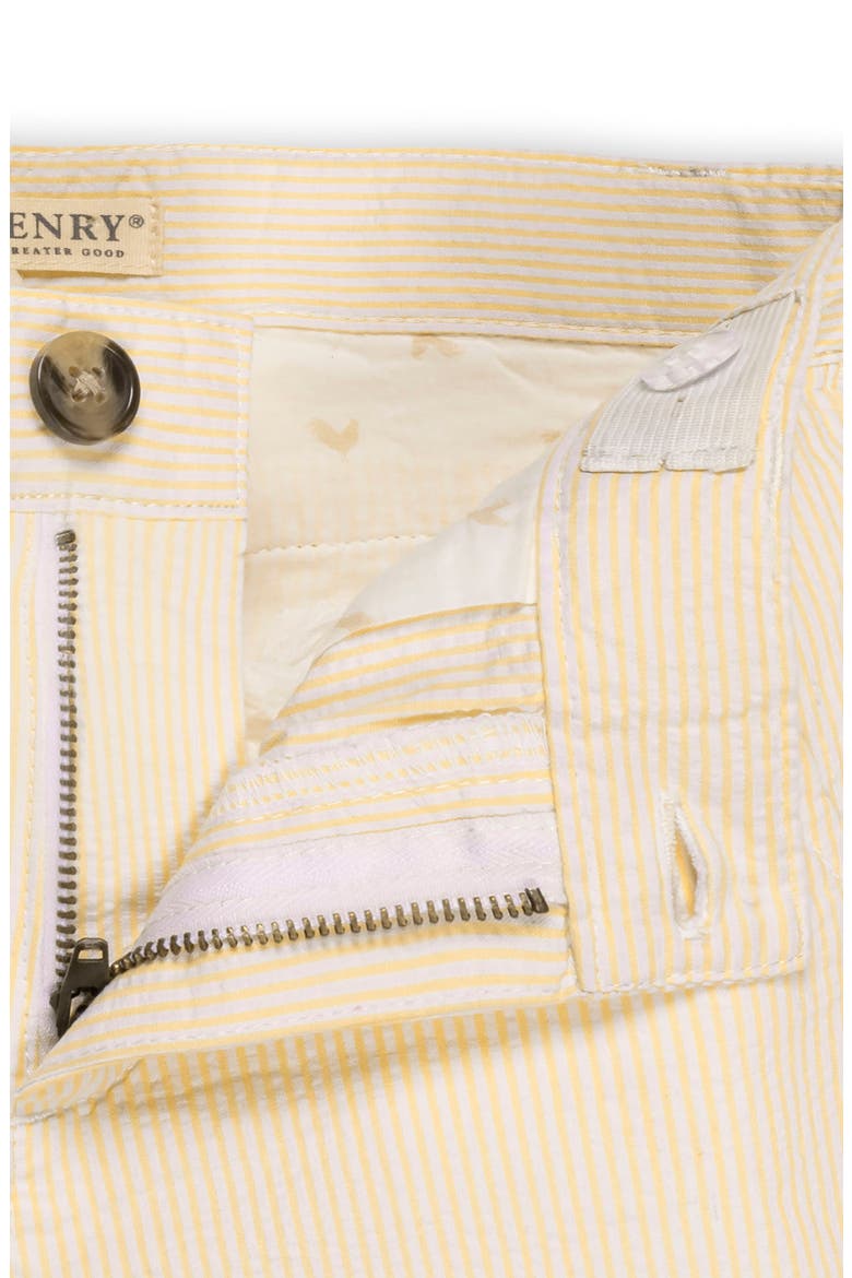 Kids' Organic Seersucker Short, Alternate, color, Yellow Seersucker