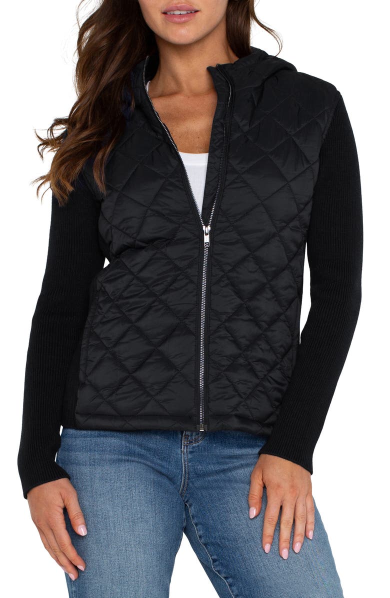 Liverpool Los Angeles Quilted Front Hooded Jacket, Main, color,