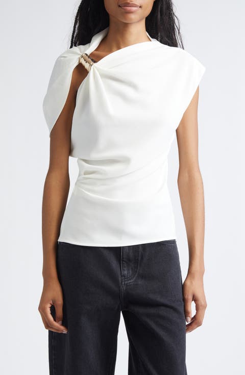 Malika Asymmetric Matte Crepe Top