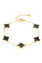 14K Gold Plated Sterling Silver Clover Station Chain Bracelet
