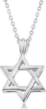 ALLUREZ Classic Jewish Star of David Pendant Necklace Solid 14k