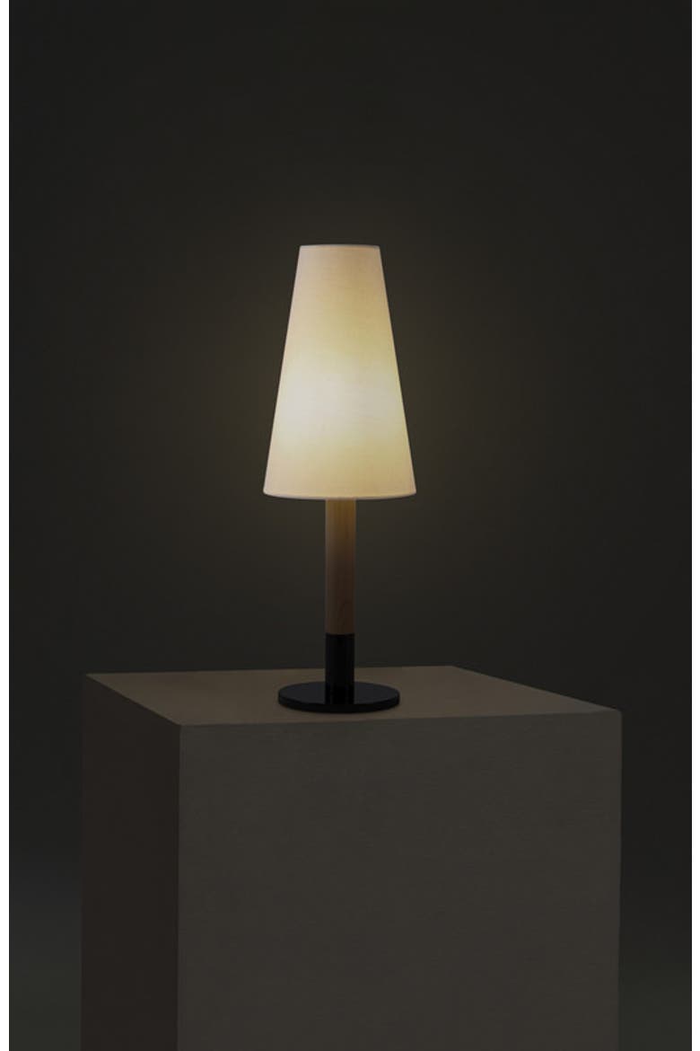 Arthur 18" LED Table Lamp with Wood Accent and Classic Silhouette, Bulb Included, Alternate, color, Cream