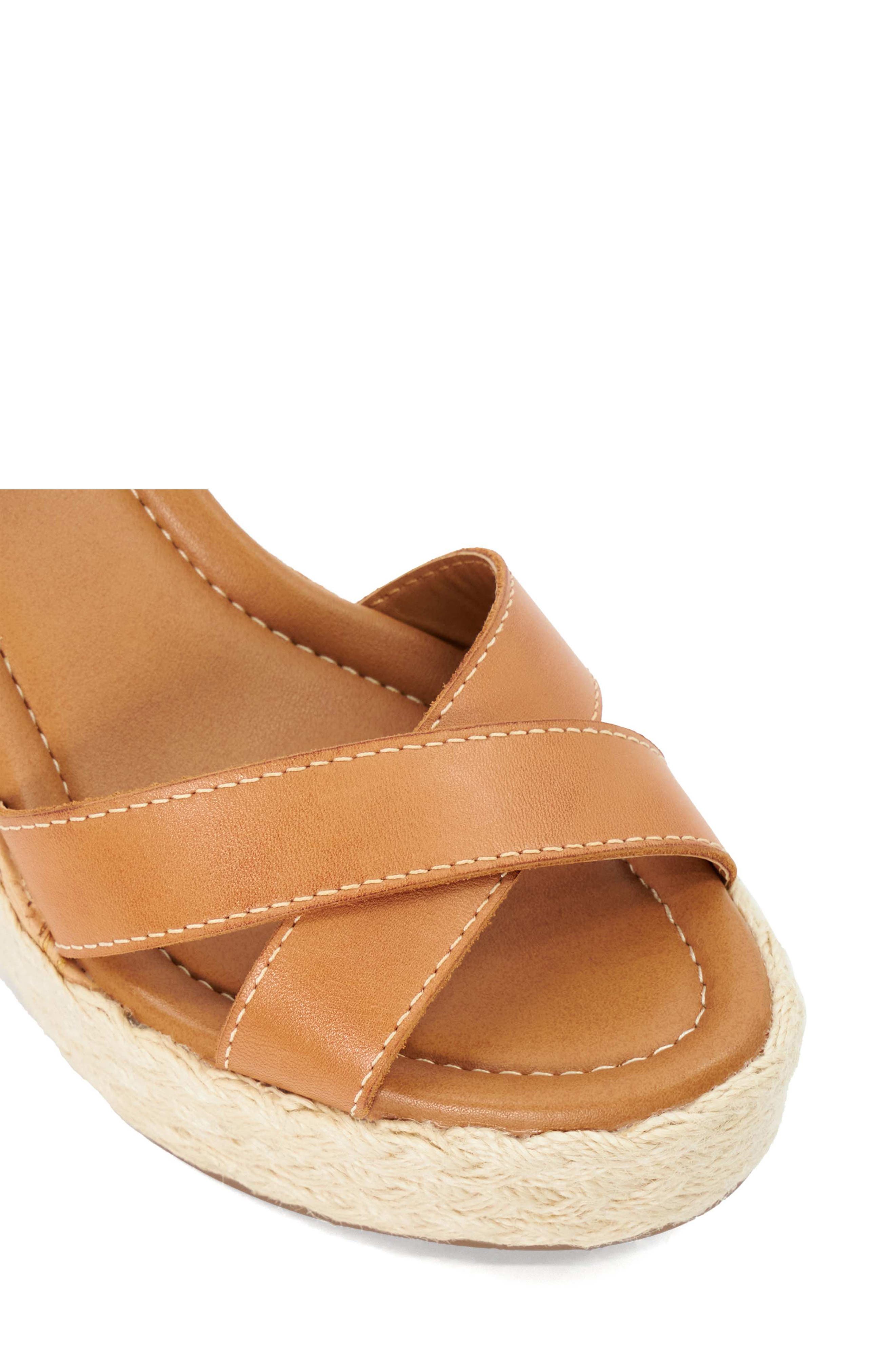 Dune London Kindest Platform Wedge Sandal, Alternate, color, Tan